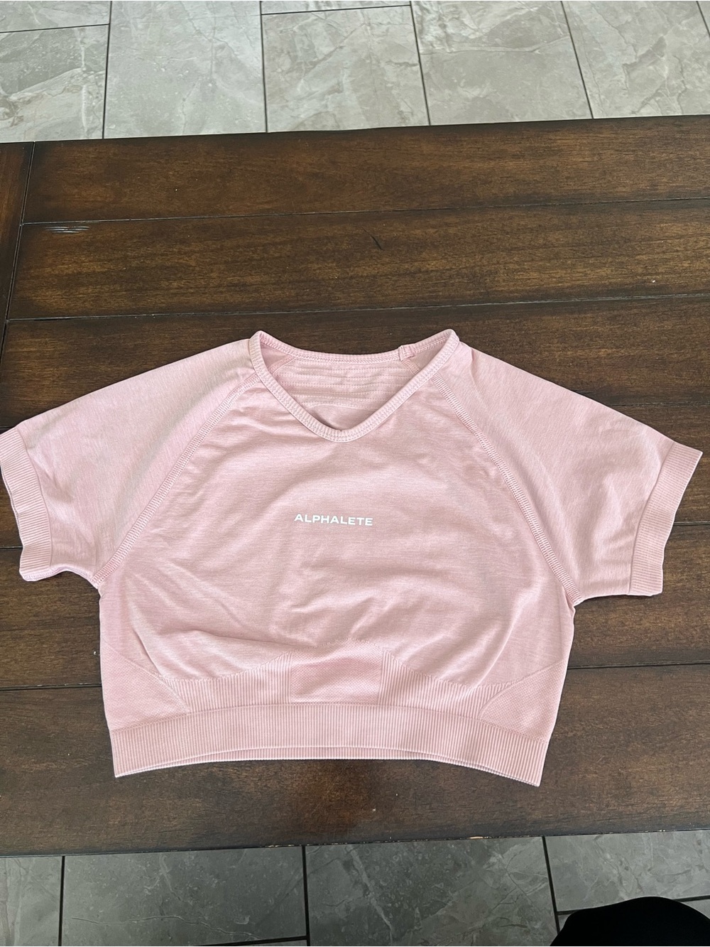 Alphalete Blush Pink Cropped Athletic Tee